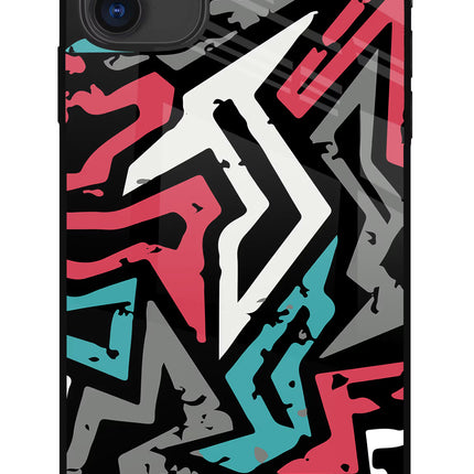 Geometric Graffiti iPhone 11 Glass Case Back Cover by Casekaro