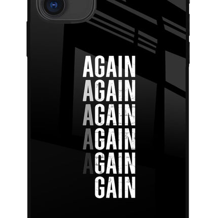 Again Again Gain iPhone 11 Glass Case Back Cover by Casekaro