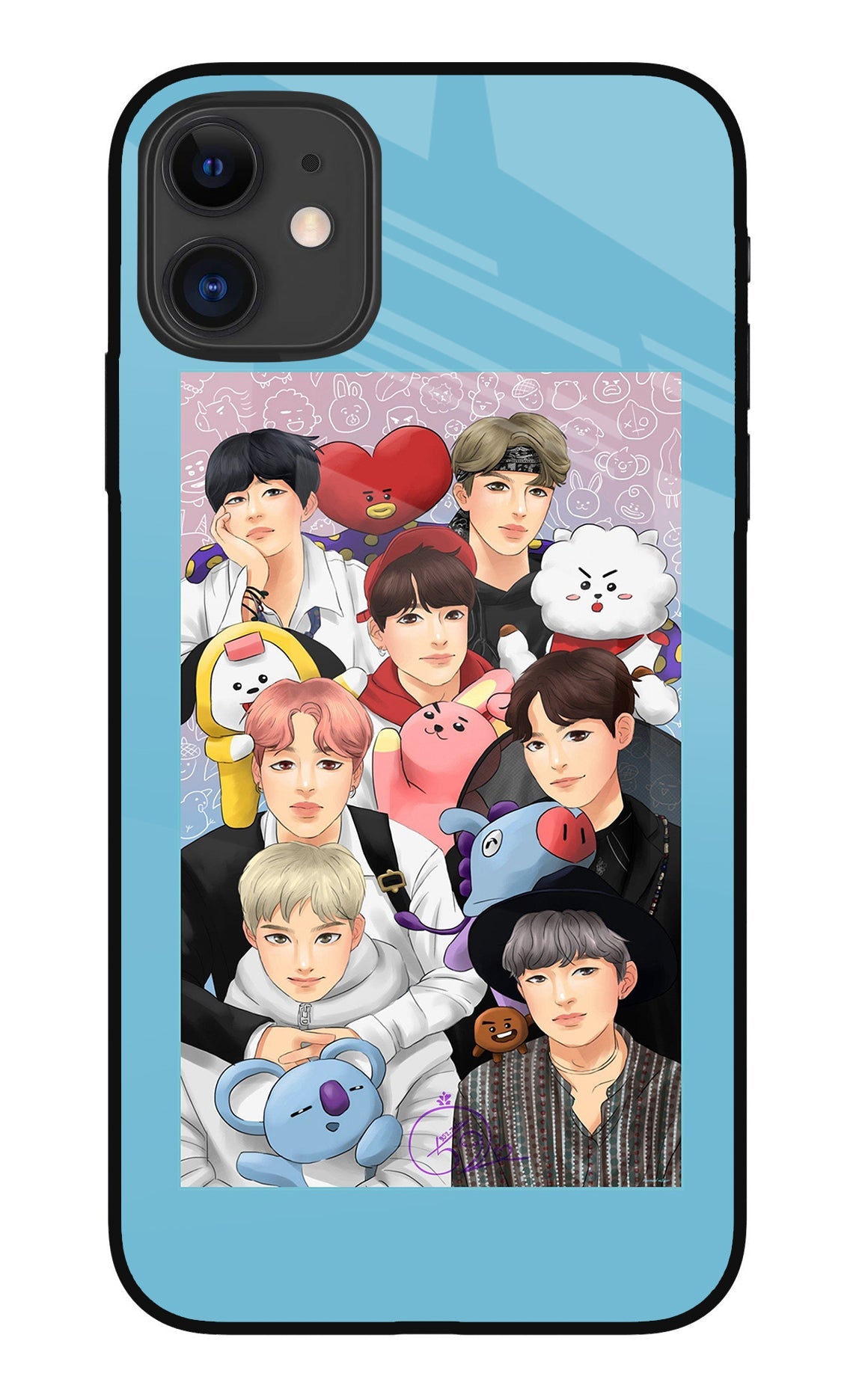 BTS with animals iPhone 11 Back Cover