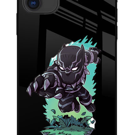 Black Panther iPhone 11 Glass Case Back Cover by Casekaro