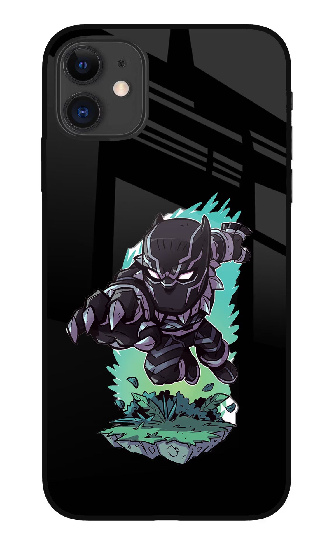 Black Panther iPhone 11 Glass Case Back Cover by Casekaro