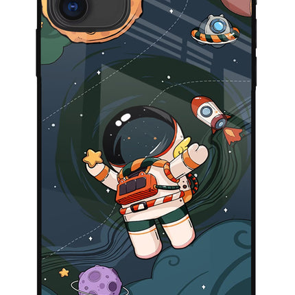 Cartoon Astronaut iPhone 11 Glass Case