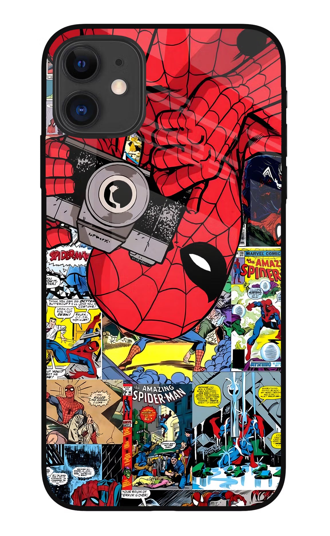 Spider Man iPhone 11 Glass Case Back Cover by Casekaro
