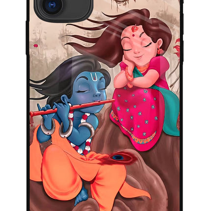 Radhe Krishna iPhone 11 Glass Case Back Cover by Casekaro