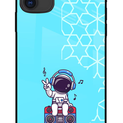 Cute Astronaut Chilling iPhone 11 Glass Case Back Cover by Casekaro
