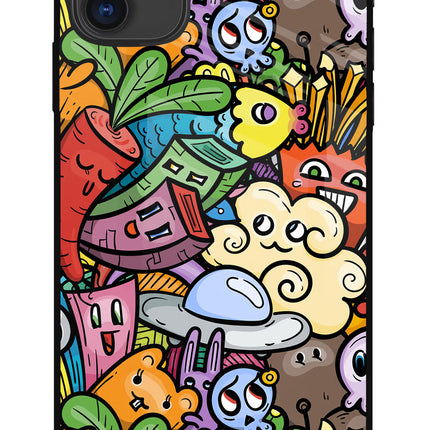 Veggie Doodle iPhone 11 Glass Case