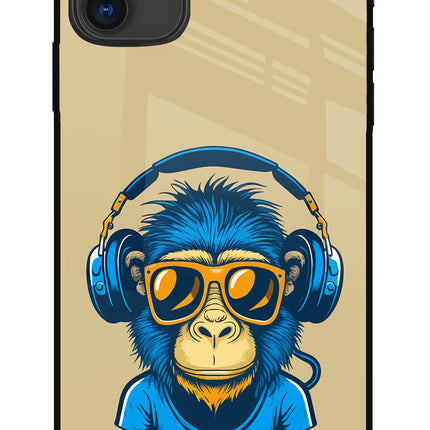 Monkey Headphone iPhone 11 Glass Case