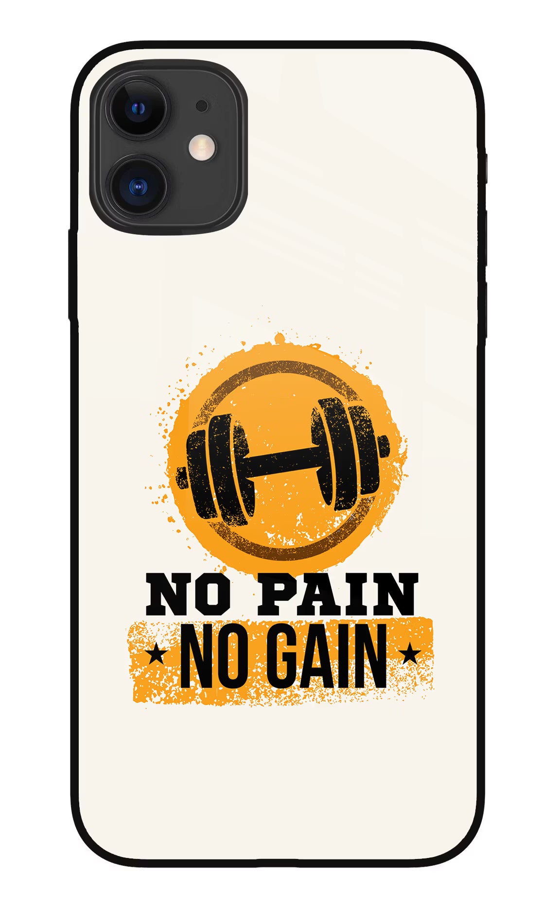 No Pain No Gain iPhone 11 Glass Case Back Cover by Casekaro