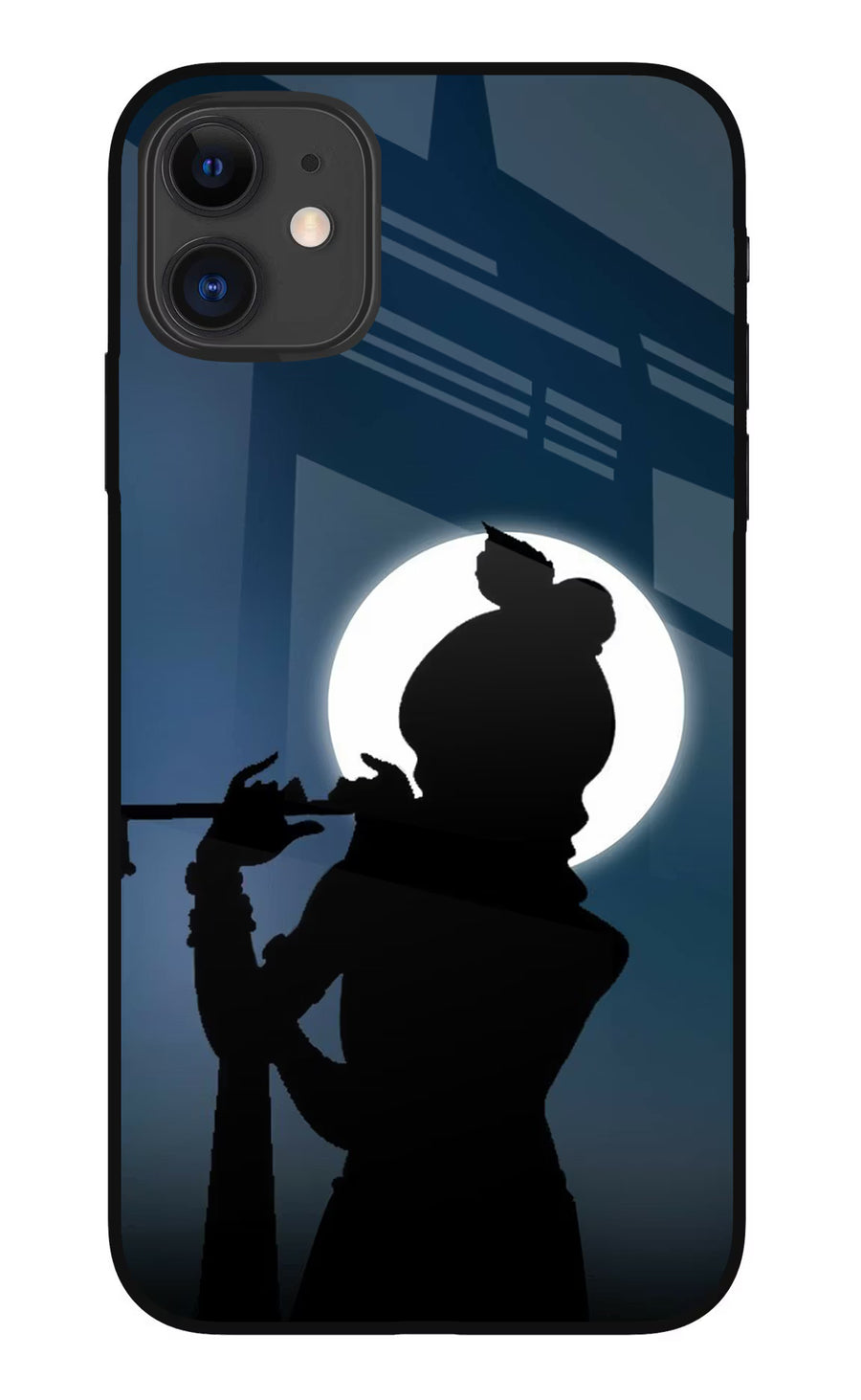 Shri Krishna Silhouette iPhone 11 Back Cover, Metal case