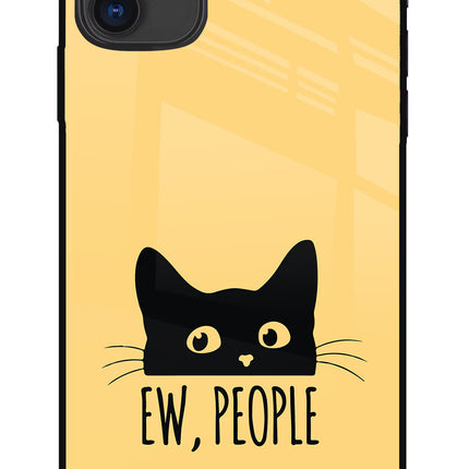 Ew People Catitude iPhone 11 Glass Case Back Cover by Casekaro