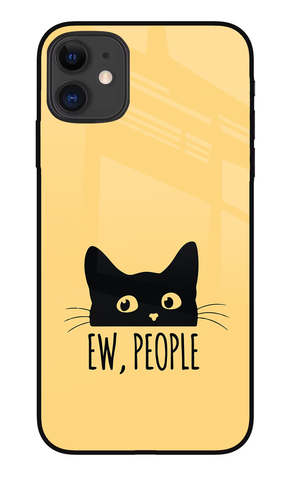Ew People Catitude iPhone 11 Glass Case Back Cover by Casekaro
