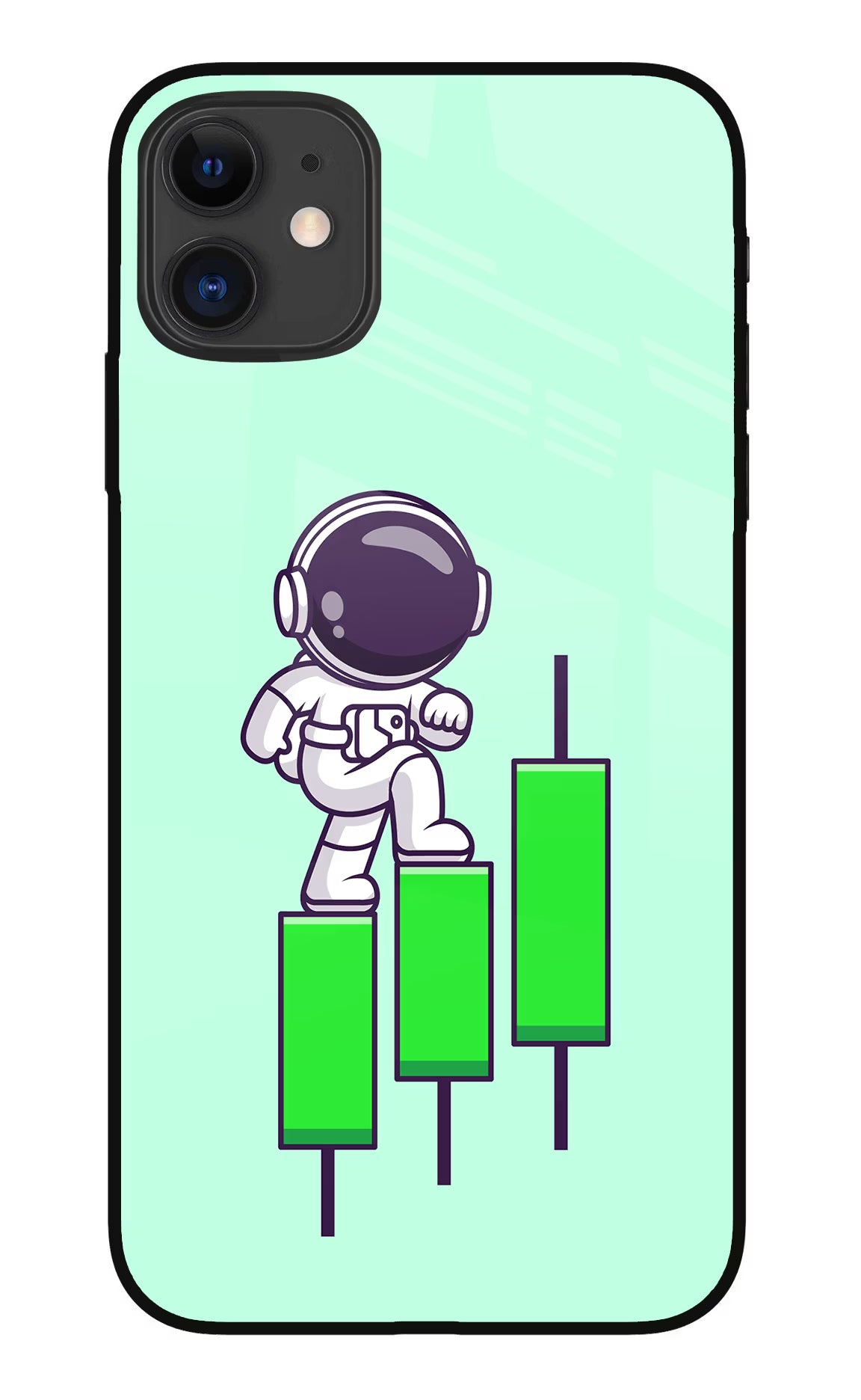 Astronaut Trader iPhone 11 Glass Case Back Cover by Casekaro