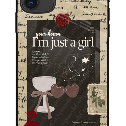 I am just a girl iPhone 11 Glass Case Back Cover by Casekaro