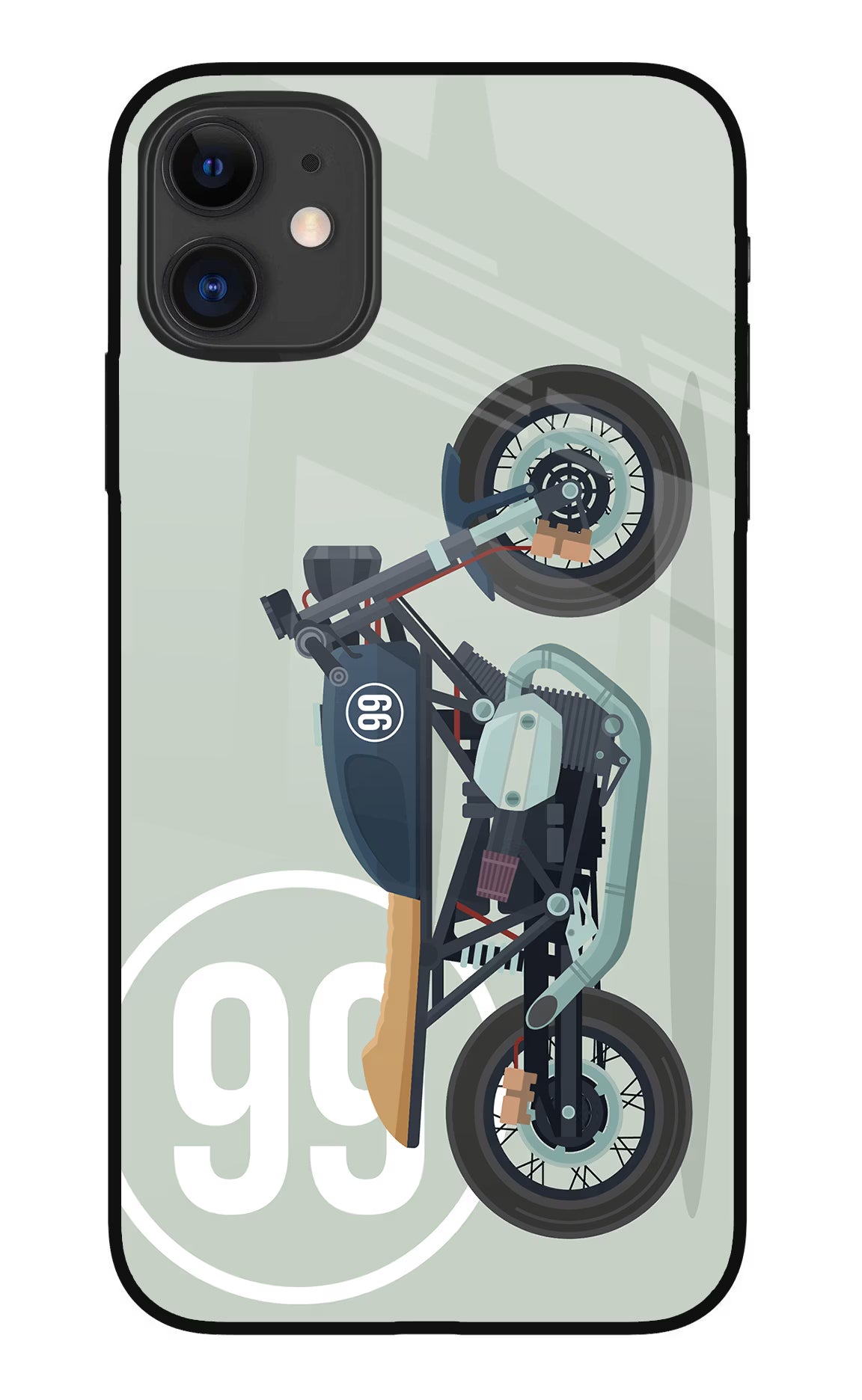 Classic Cafe Racer 99 iPhone 11 Glass Case Back Cover by Casekaro