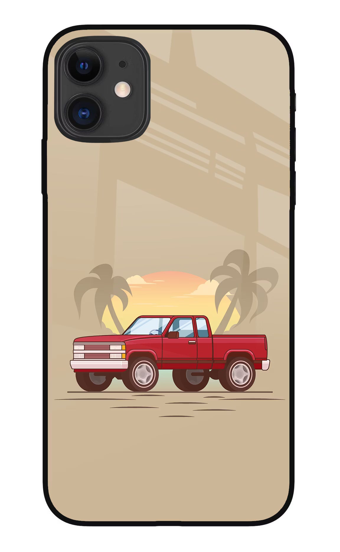 Desert Classic Drive iPhone 11 Glass Case Back Cover by Casekaro