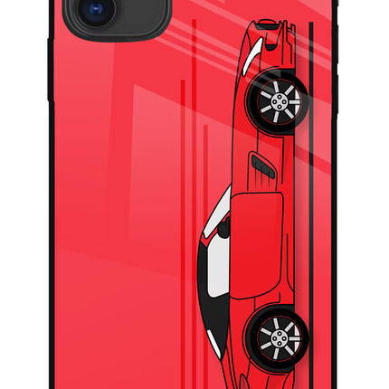 Red Velocity iPhone 11 Glass Case Back Cover by Casekaro