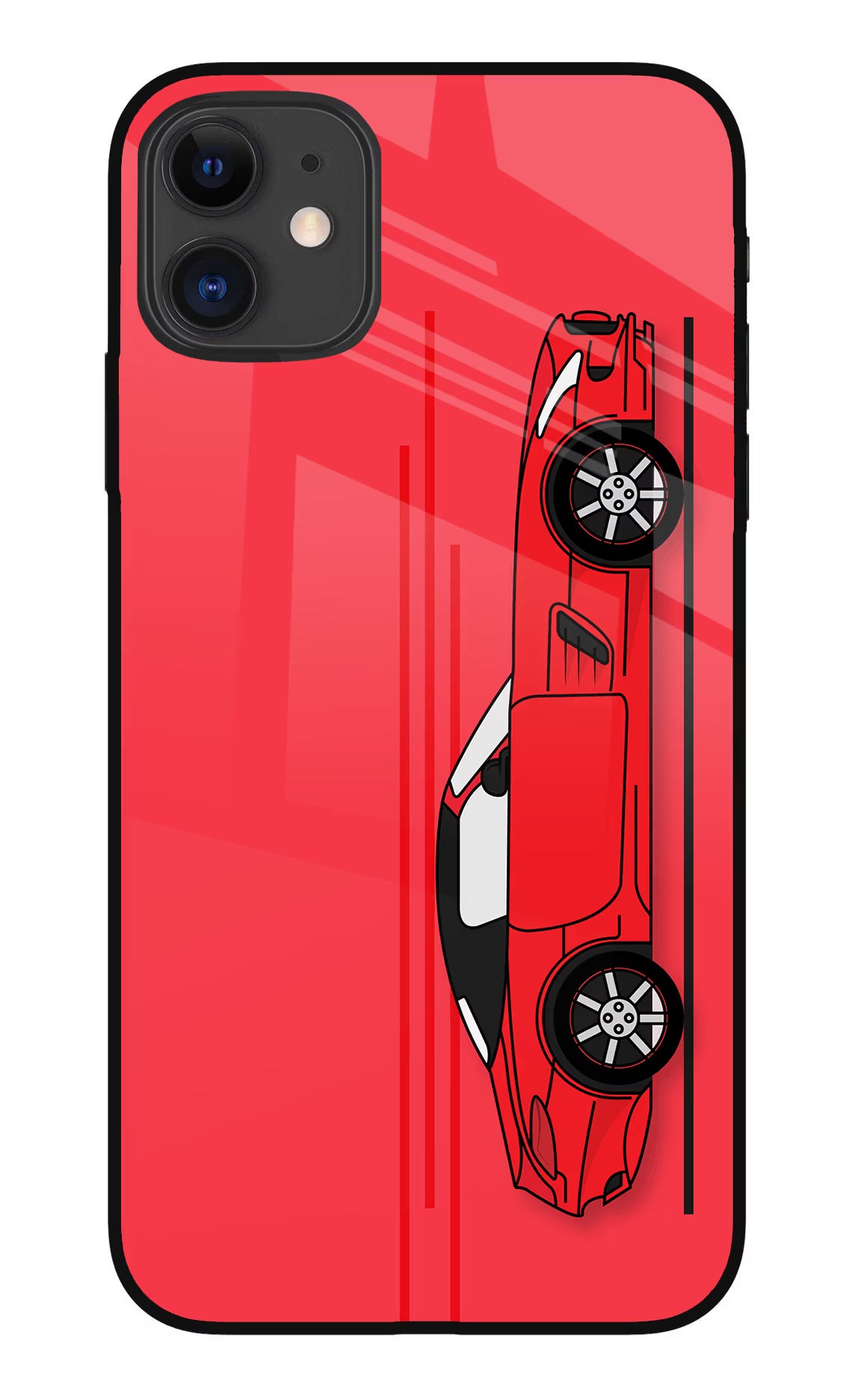 Red Velocity iPhone 11 Glass Case Back Cover by Casekaro