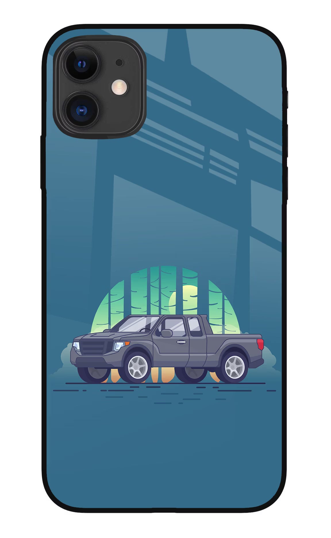 Retro Garage Vibe iPhone 11 Glass Case Back Cover by Casekaro