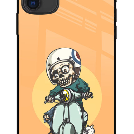 Undead Biker iPhone 11 Glass Case Back Cover by Casekaro
