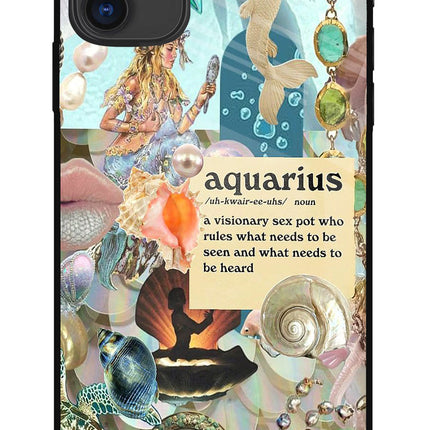 Aquarius Zodiac iPhone 11 Glass Case Back Cover by Casekaro