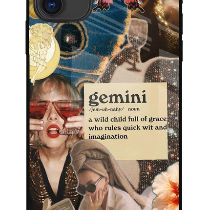 Gemini Zodiac iPhone 11 Glass Case Back Cover by Casekaro