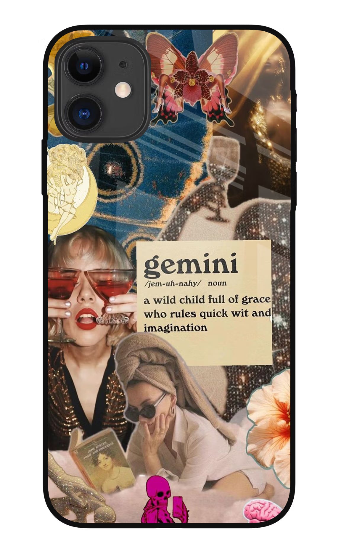 Gemini Zodiac iPhone 11 Glass Case Back Cover by Casekaro