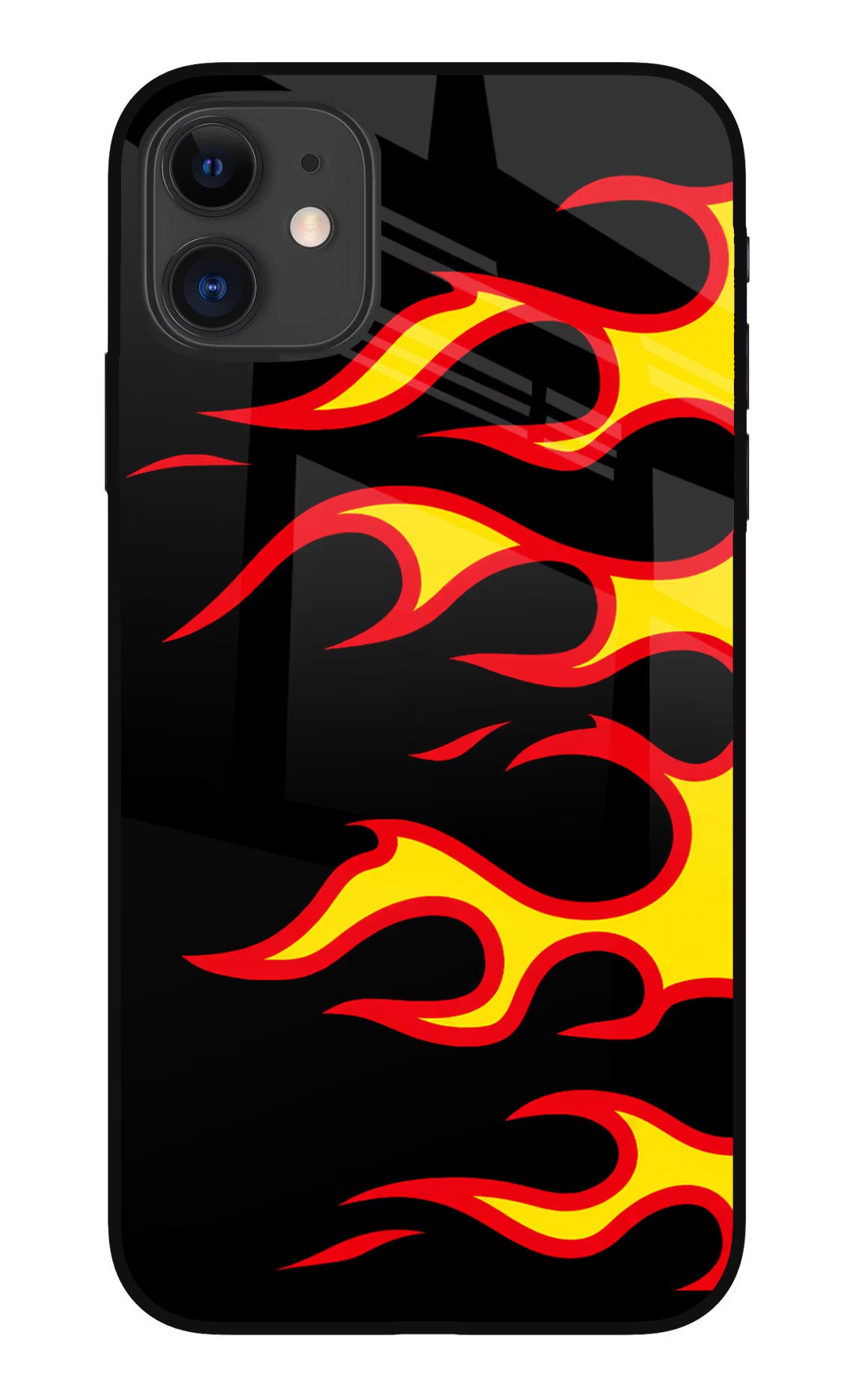 Side Sweep Flames iPhone 11 Glass Case