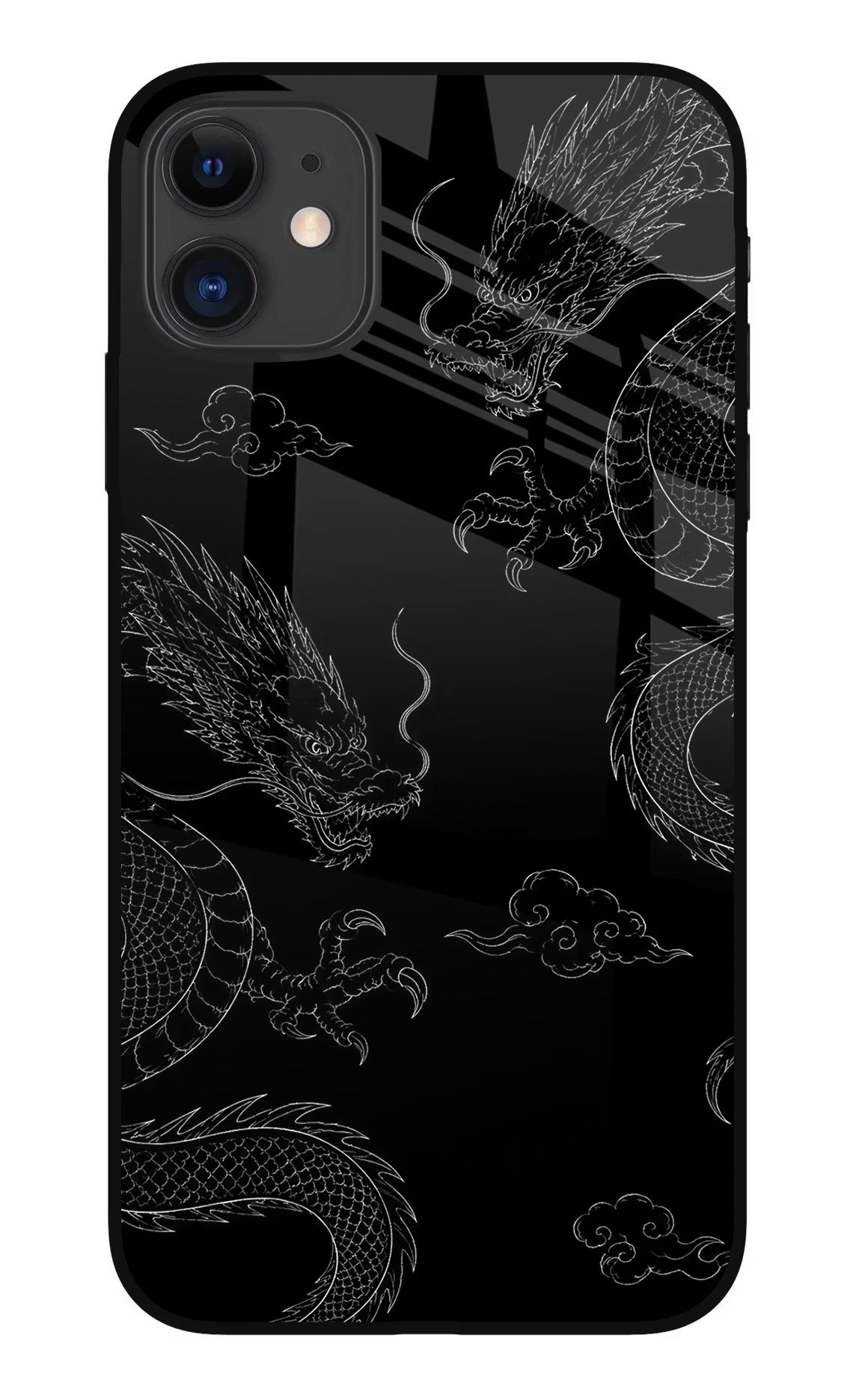 Twin Dragons iPhone 11 Glass Case Back Cover by Casekaro