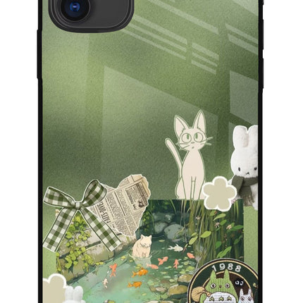 Aesthetic anime iPhone 11 Glass Case Back Cover by Casekaro