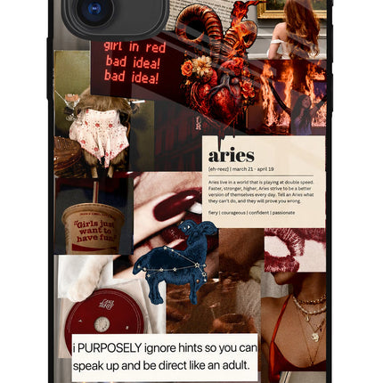 Zodiac Aries iPhone 11 Glass Case Back Cover by Casekaro