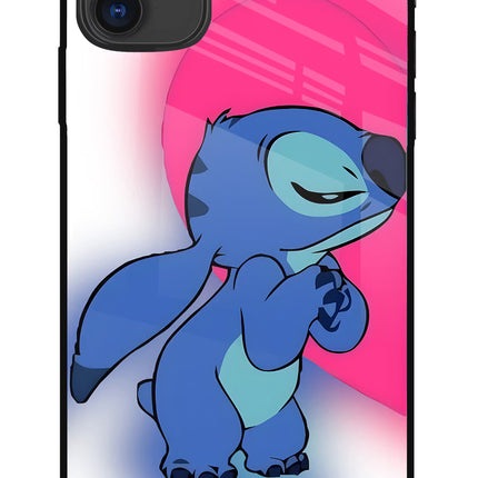 Stitch Hug iPhone 11 Glass Case Back Cover by Casekaro