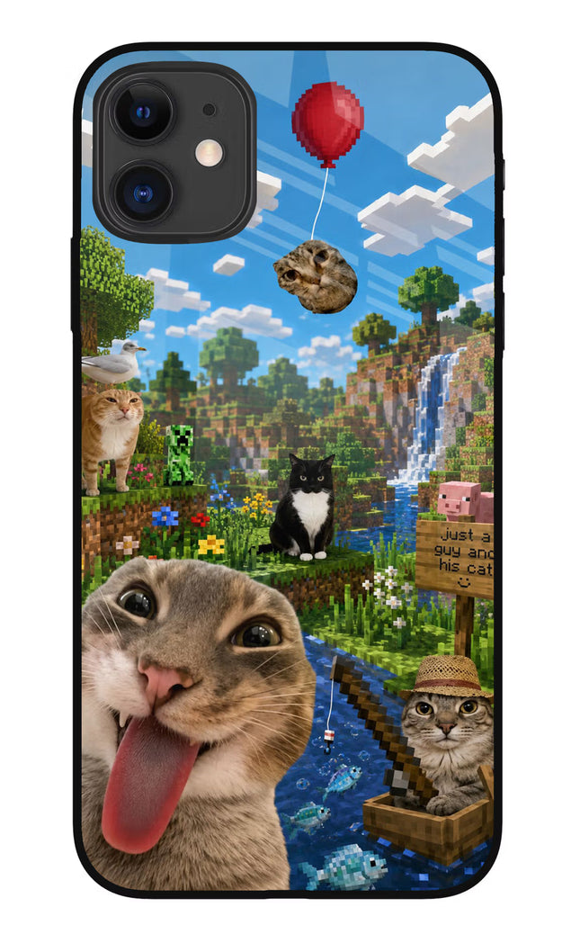 Minecraft Cat Chaos iPhone 11 Glass Case