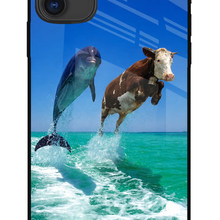 Dolphin vs Cow iPhone 11 Glass Case