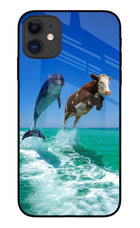 Dolphin vs Cow iPhone 11 Glass Case