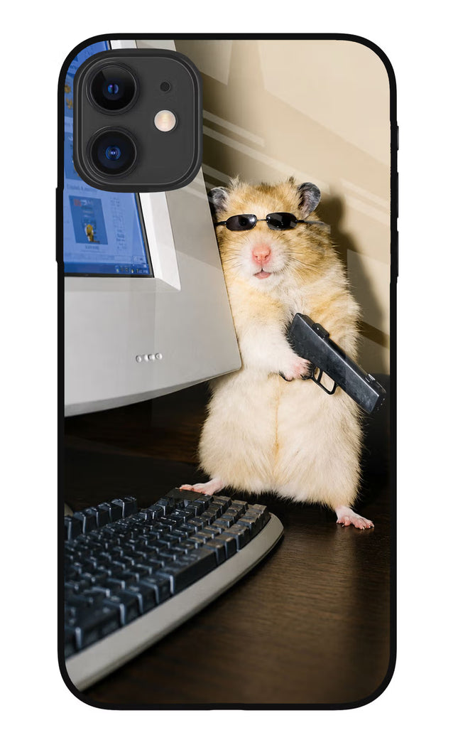 Hacker Hamster iPhone 11 Glass Case