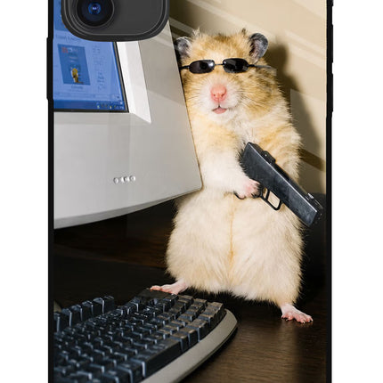 Hacker Hamster iPhone 11 Glass Case Back Cover by Casekaro