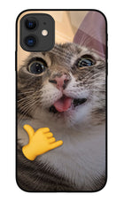 Silly Cat Call iPhone 11 Glass Case