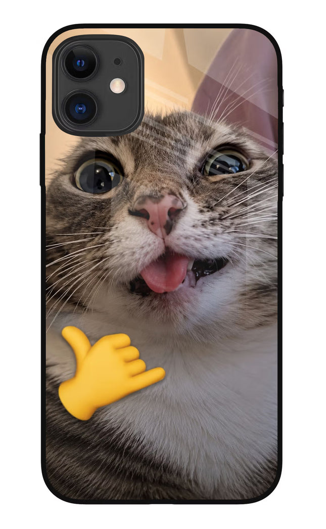 Silly Cat Call iPhone 11 Glass Case