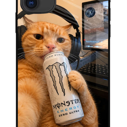 Gamer Cat Energy iPhone 11 Glass Case Back Cover by Casekaro
