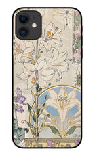 White Lily iPhone 11 Glass Case