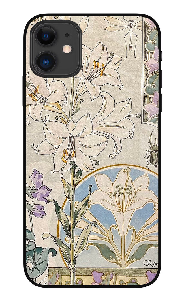White Lily iPhone 11 Glass Case