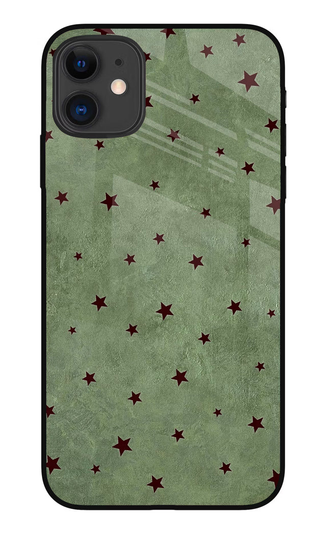 Green Stars iPhone 11 Glass Case