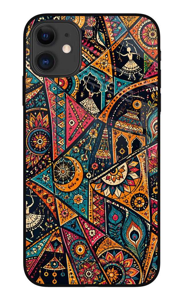 Folk Print iPhone 11 Glass Case