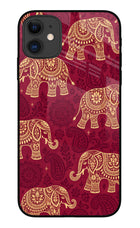Maroon Elephant iPhone 11 Glass Case