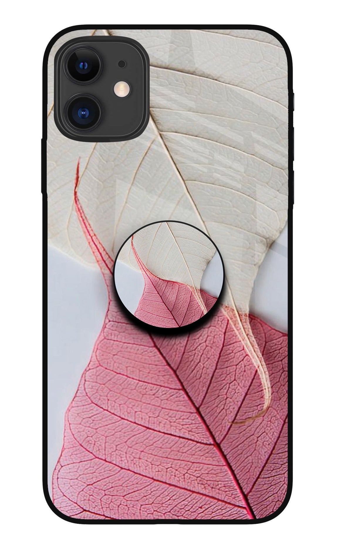 White Pink Leaf iPhone 11 Pop Case
