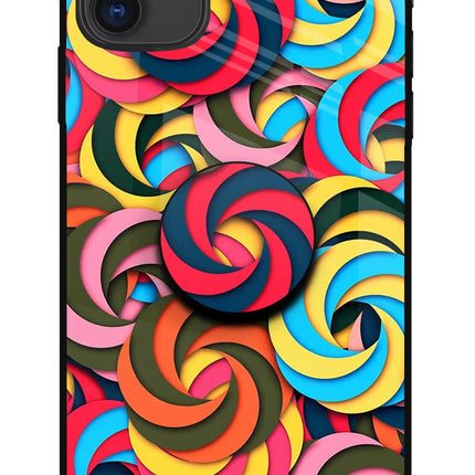 Spiral Pattern iPhone 11 Pop Case by Casekaro