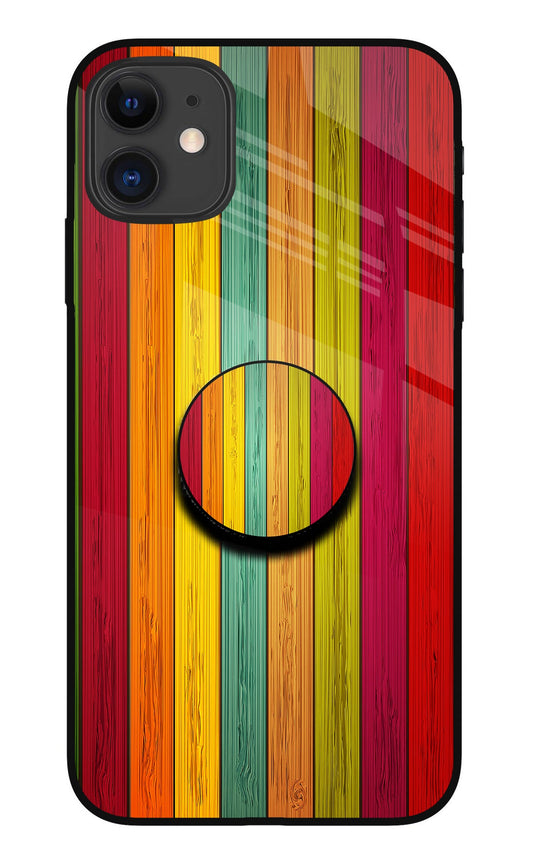 Multicolor Wooden iPhone 11 Glass Case