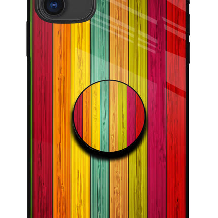 Multicolor Wooden iPhone 11 Pop Case by Casekaro