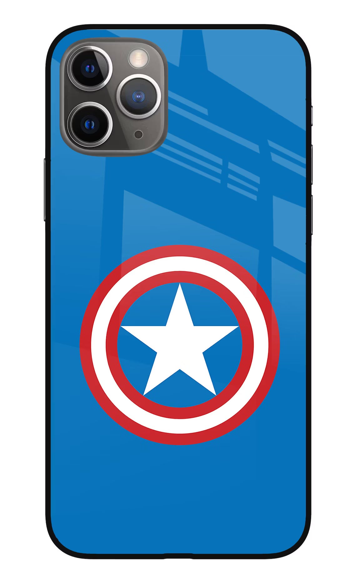 Captain America Logo iPhone 11 Pro Glass Case Back Cover by Casekaro