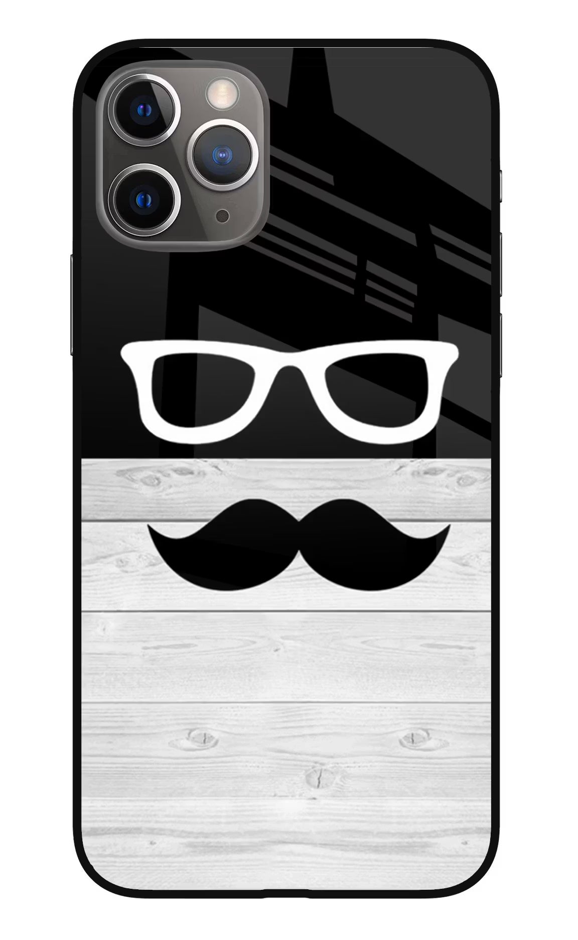 Mustache iPhone 11 Pro Glass Case Back Cover by Casekaro